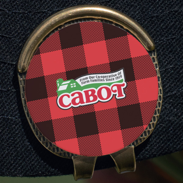 Custom Design - Golf Ball Marker Hat Clip - Gold - Close Up