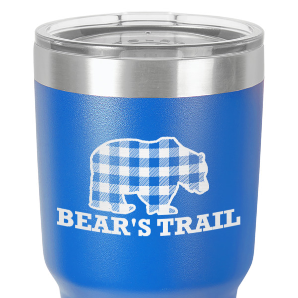 Custom Design - 30 oz Stainless Steel Ringneck Tumbler - Blue - Close Up