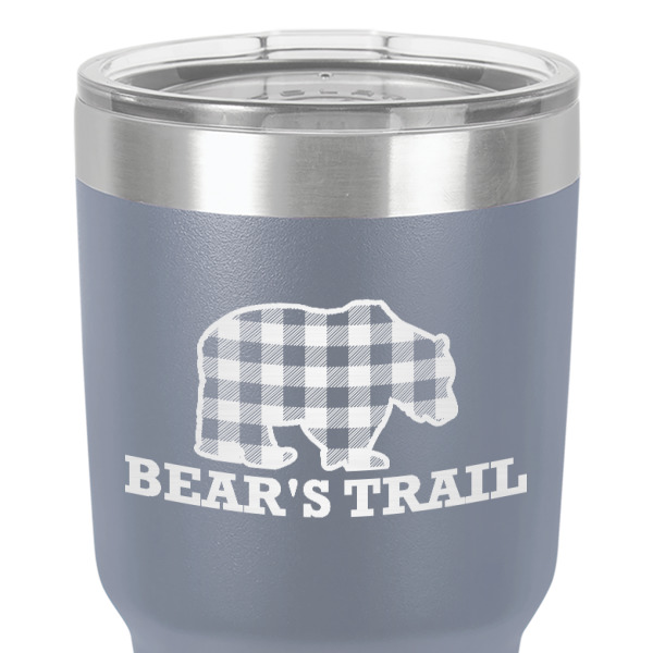 Custom Design - 30 oz Stainless Steel Ringneck Tumbler - Grey - Close Up
