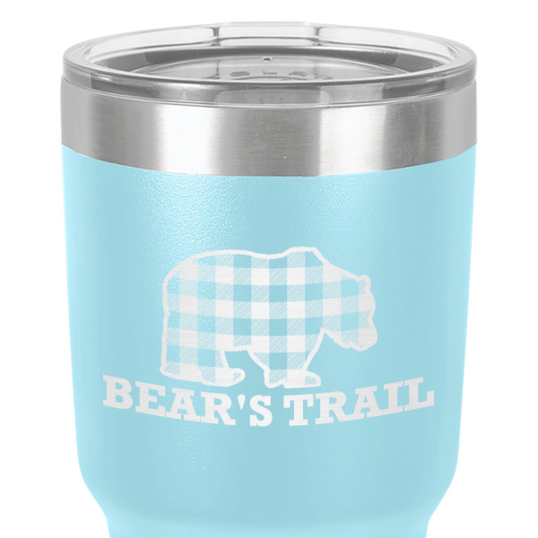 Custom Design - 30 oz Stainless Steel Ringneck Tumbler - Teal - Close Up