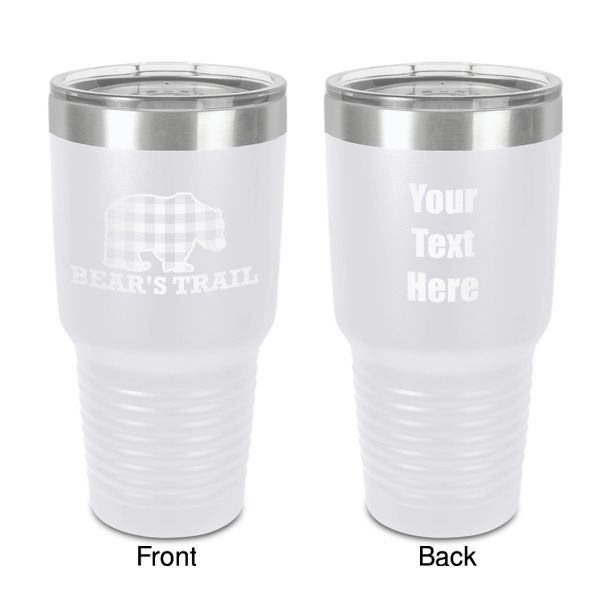 Custom Lumberjack Plaid 30 oz Stainless Steel Tumbler - White - Double-Sided (Personalized)