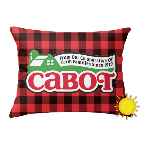 Custom Lumberjack Plaid Outdoor Throw Pillow (Rectangular) (Personalized)