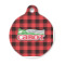 Lumberjack Plaid Round Pet ID Tag - Small (Personalized)