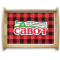 Lumberjack Plaid Natural Wooden Tray - Large (Personalized)