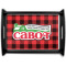 Lumberjack Plaid Black Wooden Tray - Large (Personalized)