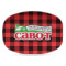 Lumberjack Plaid Plastic Platter - Microwave & Oven Safe Composite Polymer (Personalized)
