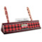 Lumberjack Plaid Red Mahogany Nameplate with Business Card Holder (Personalized)