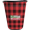 Lumberjack Plaid Waste Basket - Single Sided (Black) (Personalized)