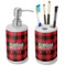 Lumberjack Plaid Ceramic Bathroom Accessories Set (Personalized)