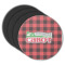 Lumberjack Plaid Round Rubber Backed Coasters - Set of 4 (Personalized)