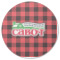Lumberjack Plaid Round Rubber Backed Coaster (Personalized)