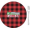 Lumberjack Plaid 8" Glass Appetizer / Dessert Plates - Single or Set (Personalized)