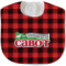 Lumberjack Plaid Velour Baby Bib w/ Name or Text