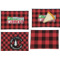 Lumberjack Plaid Set of 4 Glass Rectangular Appetizer / Dessert Plate (Personalized)