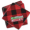Lumberjack Plaid Cloth Cocktail Napkins - Set of 4 w/ Name or Text