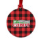 Lumberjack Plaid Metal Circle Ornament - Double-Sided (Personalized)