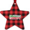 Lumberjack Plaid Metal Star Ornament - Double Sided w/ Name or Text