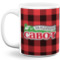 Lumberjack Plaid 11 Oz Coffee Mug - White (Personalized)