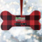 Lumberjack Plaid Ceramic Dog Ornament w/ Name or Text