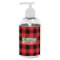 Lumberjack Plaid Plastic Soap / Lotion Dispenser (8 oz - Small - White) (Personalized)