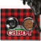 Lumberjack Plaid Dog Food Mat - Large w/ Name or Text