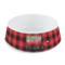 Lumberjack Plaid Plastic Dog Bowl - Small (Personalized)