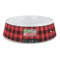 Lumberjack Plaid Plastic Dog Bowl - Large (Personalized)