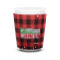 Lumberjack Plaid Ceramic Shot Glass - 1.5 oz - White - Single (Personalized)