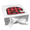 Lumberjack Plaid Gift Box with Magnetic Lid - White (Personalized)