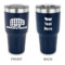 Lumberjack Plaid 30 oz Stainless Steel Tumbler - Navy - Double Sided (Personalized)