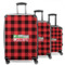 Lumberjack Plaid 3 Piece Luggage Set - 20" Carry On, 24" Medium Checked, 28" Large Checked (Personalized)