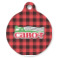Lumberjack Plaid Round Pet ID Tag (Personalized)