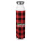 Lumberjack Plaid 20oz Stainless Steel Water Bottle - Full Print (Personalized)