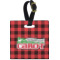 Lumberjack Plaid Plastic Luggage Tag - Square w/ Name or Text