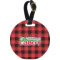 Lumberjack Plaid Plastic Luggage Tag - Round (Personalized)