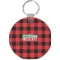 Lumberjack Plaid Round Plastic Keychain (Personalized)