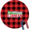 Lumberjack Plaid Round Fridge Magnet (Personalized)