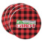 Lumberjack Plaid Round Paper Coasters w/ Name or Text
