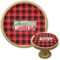 Lumberjack Plaid Cabinet Knob - Gold (Personalized)