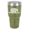 Lumberjack Plaid 30 oz Stainless Steel Tumbler - Olive - Single-Sided (Personalized)