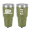 Lumberjack Plaid 30 oz Stainless Steel Tumbler - Olive - Double-Sided (Personalized)