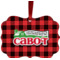 Lumberjack Plaid Metal Frame Ornament - Double Sided w/ Name or Text