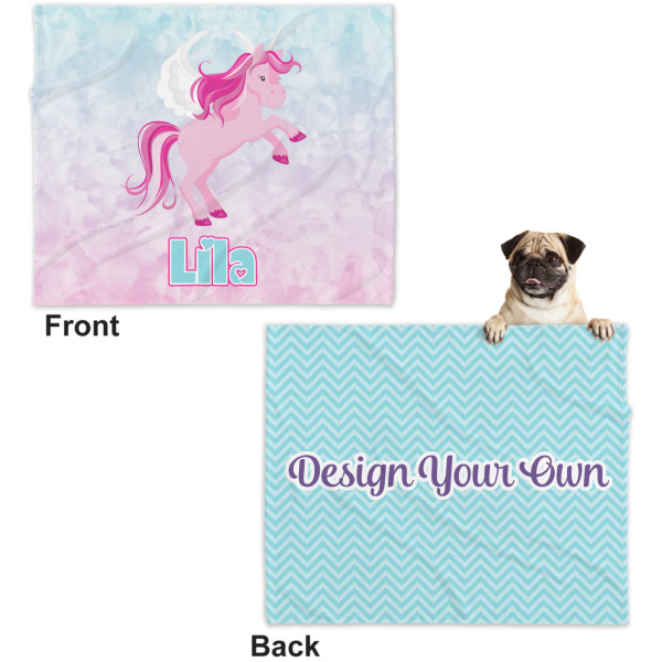 Custom Design - Microfleece Dog Blanket - Large- Front & Back