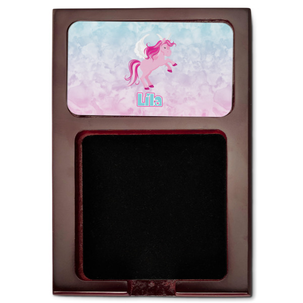 Custom Design - Red Mahogany Sticky Note Holder - Flat