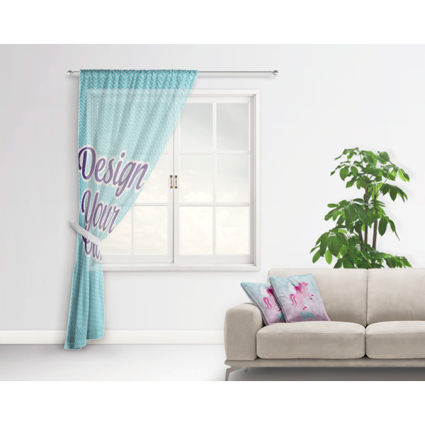 Custom Design - Sheer Curtain With Window and Rod - in Room Matching Pillow