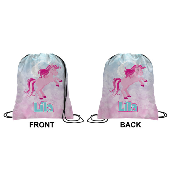 Custom Design - Drawstring Backpack Front & Back Small