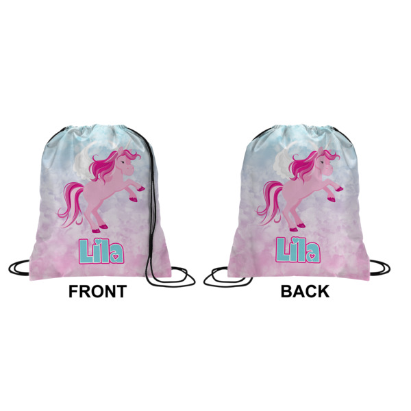 Custom Design - Drawstring Backpack Front & Back Medium