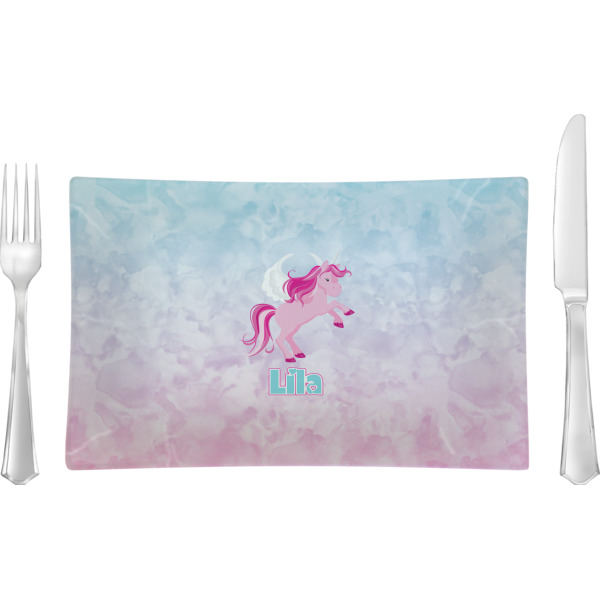 Custom Design Your Own Rectangular Glass Lunch / Dinner Plate