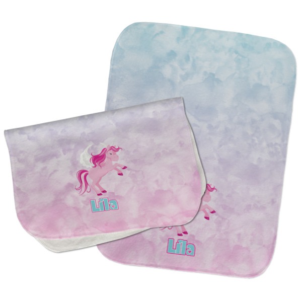 Custom Design - Two Rectangle Burp Cloths - Open & Folded