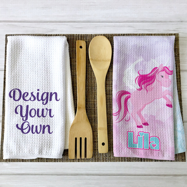 Custom Design - Waffle Weave Towels - 2 Print Styles